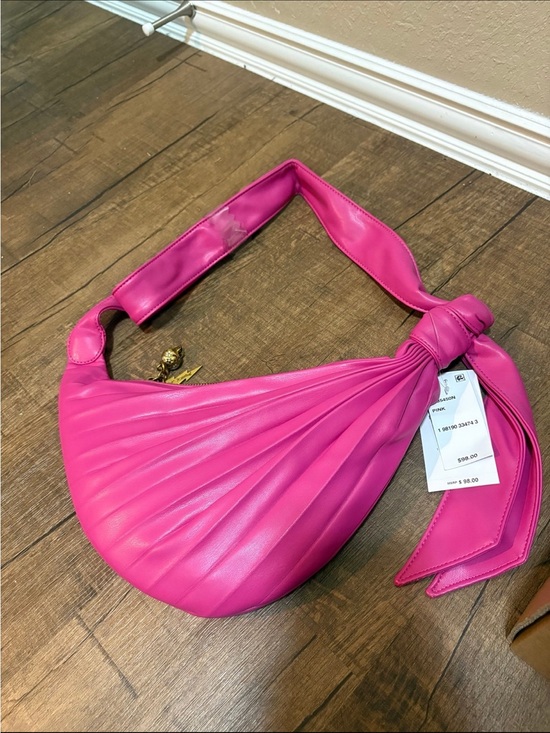 Betsey Johnson Handbags - Betsey Johnson Hot Pink Pleated Hobo Shoulder Bag